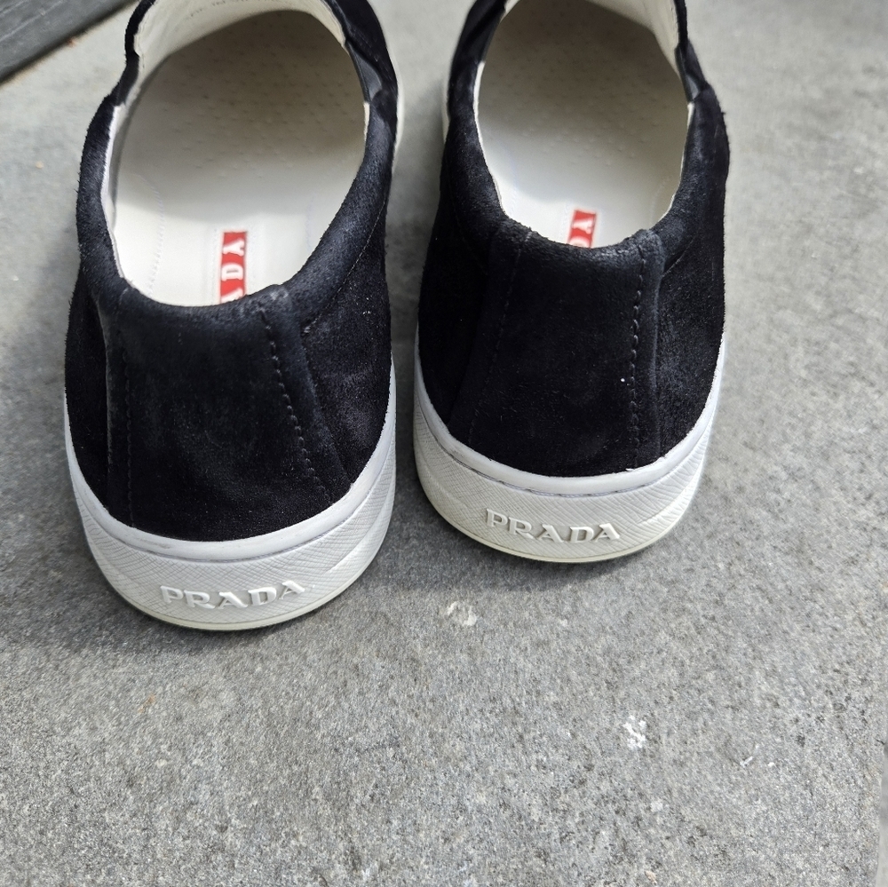 Prada Women's Black Loafers Slip-On Shoes -Size 6.5 - Picture 4 of 8